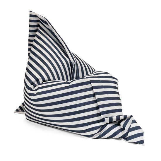 Cuscino Pouf Sacco XL, Pouf Letto - A Righe Blu Navy 04