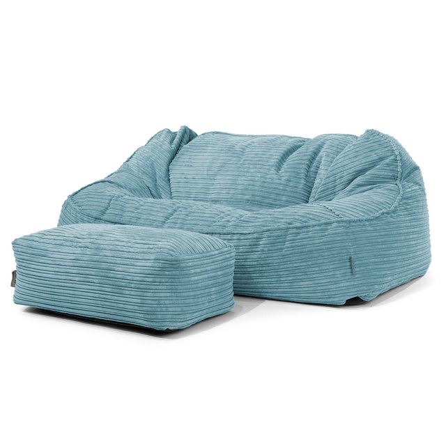 Divano Sacco Oversize Sloucher - Velluto a Coste Egeo Blu 02