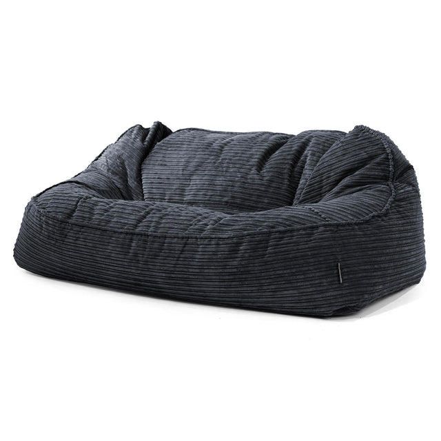 Divano Sacco Oversize Sloucher - Velluto a Coste Nero 01