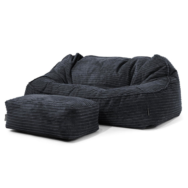Divano Sacco Oversize Sloucher - Velluto a Coste Nero 02