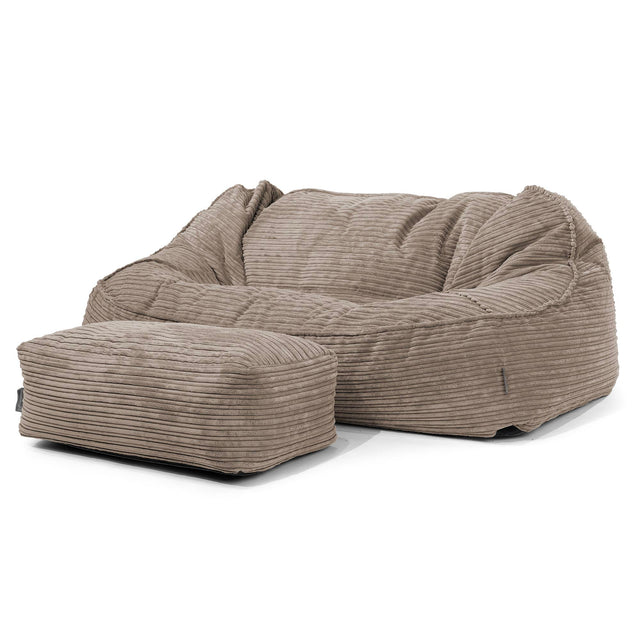 Divano Sacco Oversize Sloucher - Velluto a Coste Grigio Tortora 02