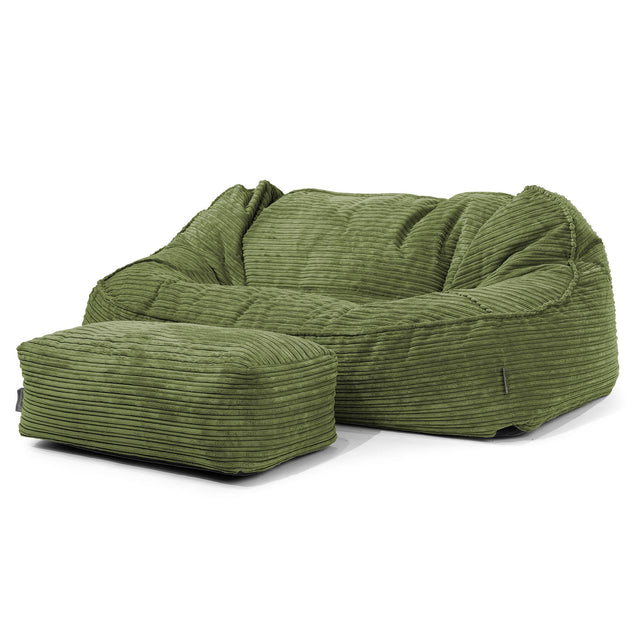 Divano Sacco Oversize Sloucher - Velluto a Coste Verde Foresta 02