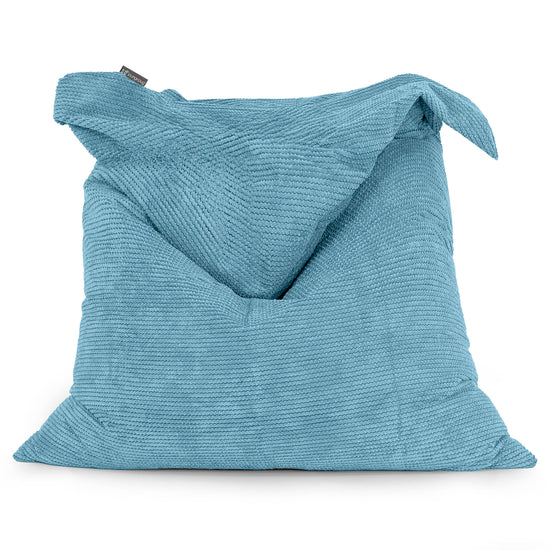 Cuscino Pouf Sacco XL - Pompon Egeo Blu 01