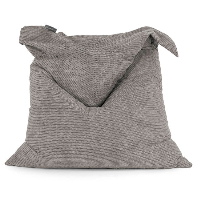 Cuscino Pouf Sacco XL - Pompon Carbone Grigio 01
