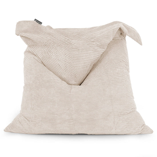 Cuscino Pouf Sacco XL - Pompon Panna 01