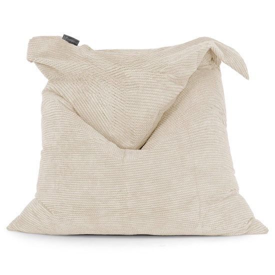 Cuscino Pouf Sacco XL - Pompon Panna 01