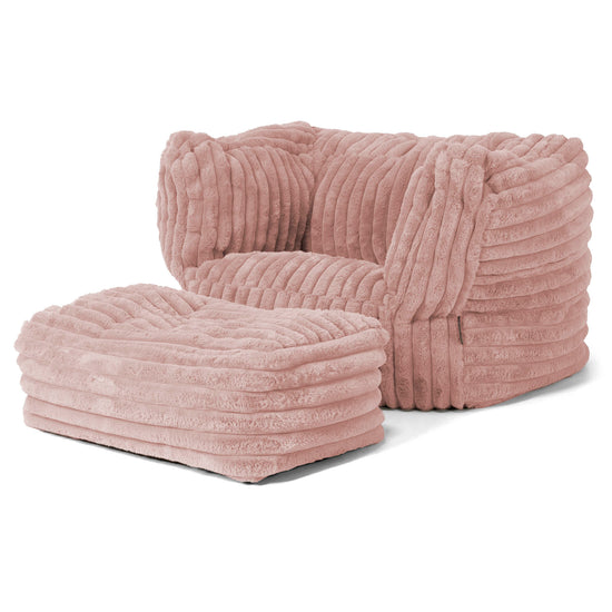 Albert Poltrona Sacco - Velluto Felpato Ultra Morbido Rosa Antico 02