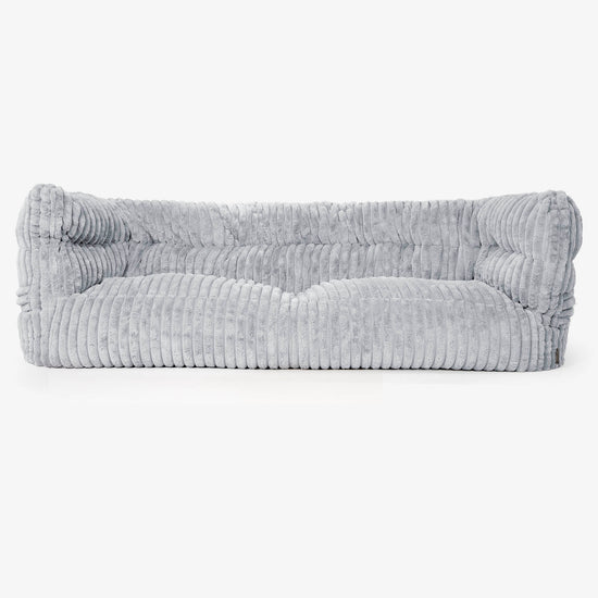 Albert Pouf Divano 3 posti 2.0 - Velluto Felpato Ultra Morbido Azzurro Uovo di Anatra 01