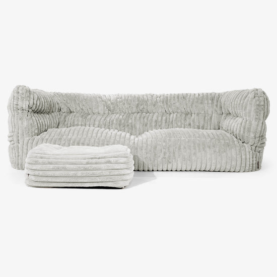 Albert Pouf Divano 3 posti 2.0 - Velluto Felpato Ultra Morbido Verde Salvia 02