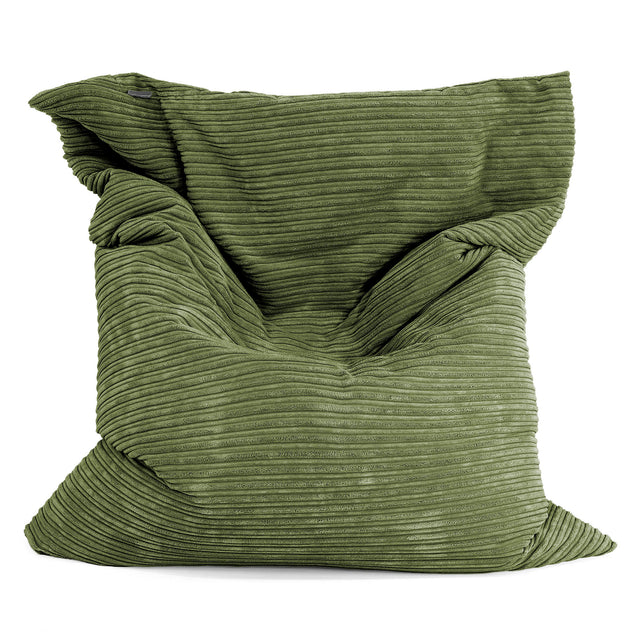 Cuscino Pouf Sacco XL - Velluto a Coste Verde Foresta 01