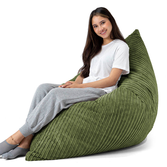 Cuscino Pouf Sacco XL - Velluto a Coste Verde Foresta 03