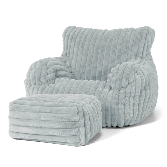 Josephine Poltrona Sacco, Pouf - Velluto Felpato Ultra Morbido Azzurro Uovo di Anatra 02