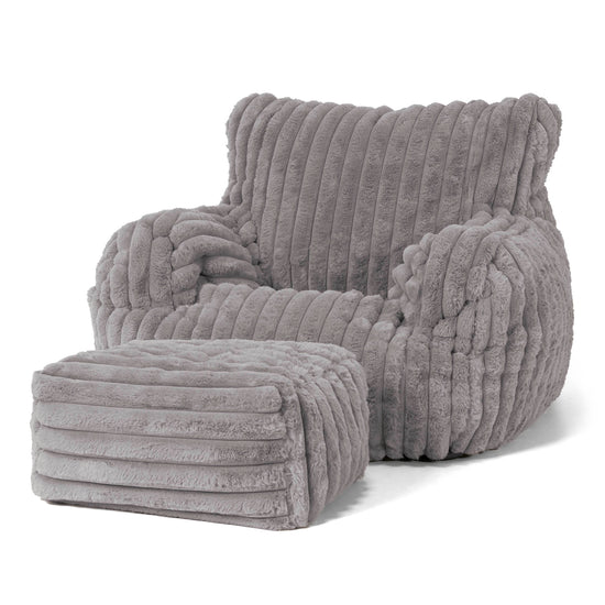 Josephine Poltrona Sacco, Pouf - Velluto Felpato Ultra Morbido Grigio 02