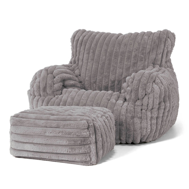 Josephine Poltrona Sacco, Pouf - Velluto Felpato Ultra Morbido Grigio 02