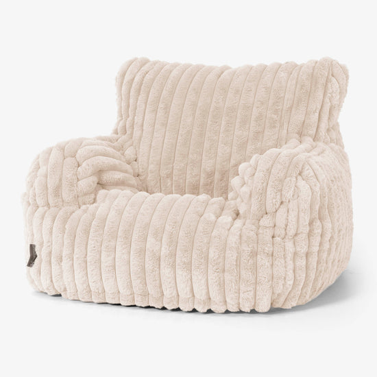 Josephine Poltrona Sacco, Pouf - Velluto Felpato Ultra Morbido Panna 01