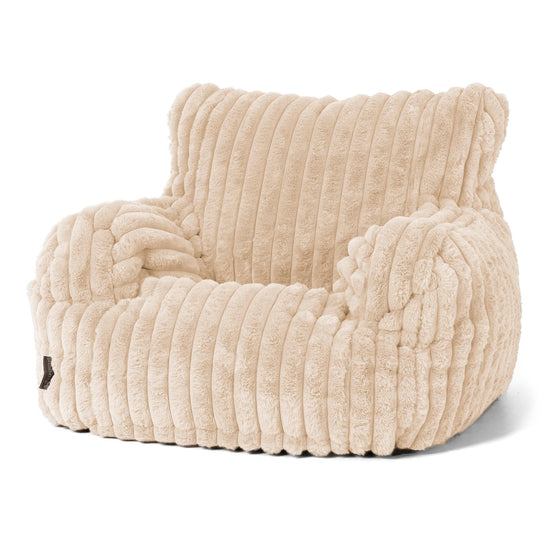 Josephine Poltrona Sacco, Pouf - Velluto Felpato Ultra Morbido Panna 01