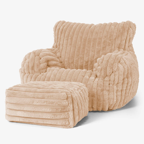 Josephine Poltrona Sacco, Pouf - Velluto Felpato Ultra Morbido Pesca 02