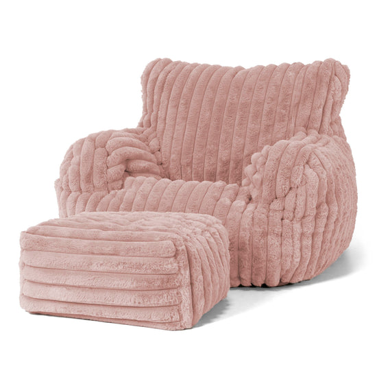 Josephine Poltrona Sacco, Pouf - Velluto Felpato Ultra Morbido Rosa Antico 02
