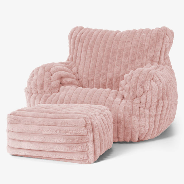 Josephine Poltrona Sacco, Pouf - Velluto Felpato Ultra Morbido Rosa Antico 02