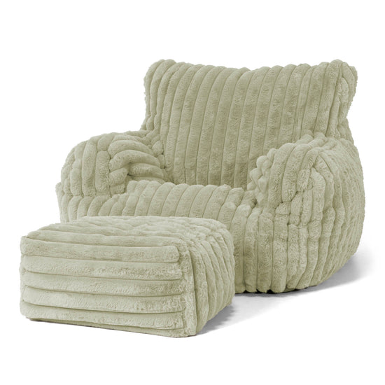 Josephine Poltrona Sacco, Pouf - Velluto Felpato Ultra Morbido Verde Salvia 02