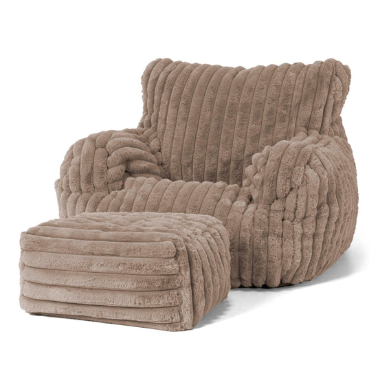 Josephine Poltrona Sacco, Pouf - Velluto Felpato Ultra Morbido Visone 02