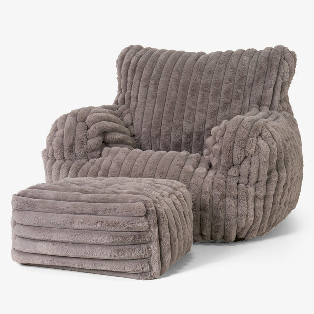 Josephine Poltrona Sacco, Pouf - Velluto Felpato Ultra Morbido Visone 02