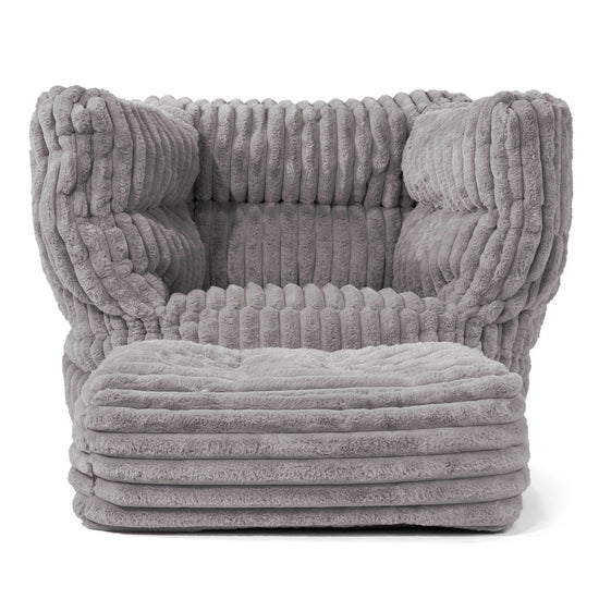 Louis Poltrona Sacco - Velluto Felpato Ultra Morbido Grigio 02