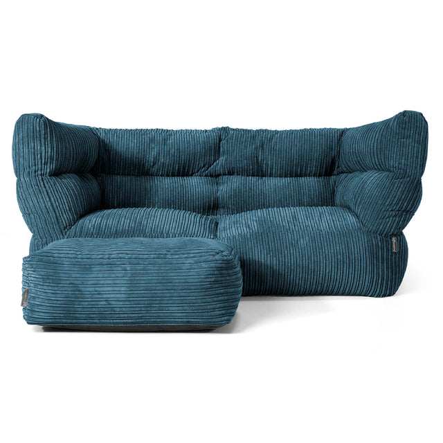 Louis Pouf Divano 2 posti - Velluto a Coste Navy 02