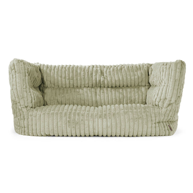 Louis Pouf Divano 2 posti - Velluto Felpato Ultra Morbido Verde Salvia 01