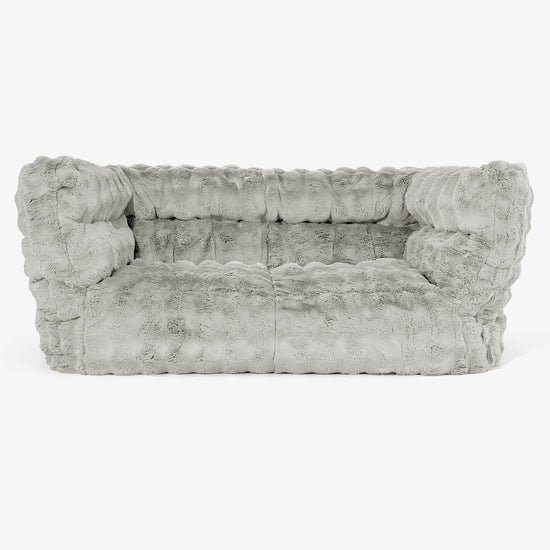 Albert Pouf Divano 2 posti 2.0 - Pelliccia Sintetica a Bolle Verde Salvia 01