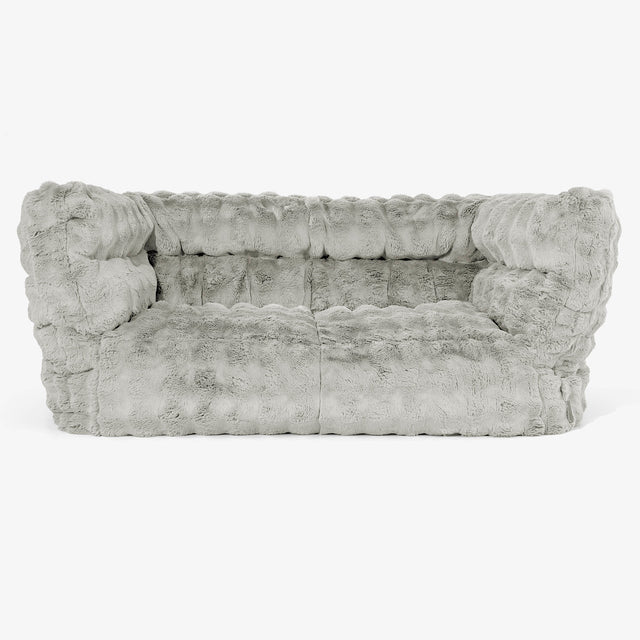 Albert Pouf Divano 2 posti 2.0 - Pelliccia Sintetica a Bolle Verde Salvia 01