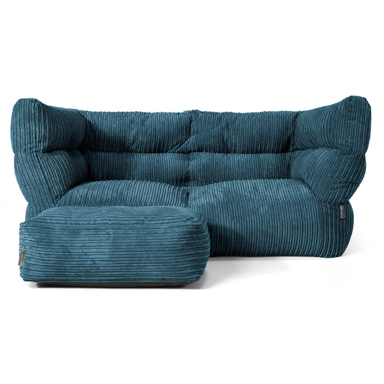 Albert Pouf Divano 2 posti 2.0 - Velluto a Coste Navy 02
