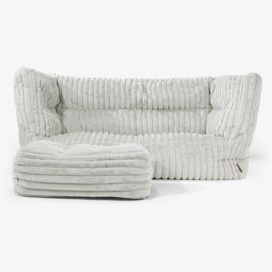 Albert Pouf Divano 2 posti 2.0 - Velluto Felpato Ultra Morbido Verde Salvia 02