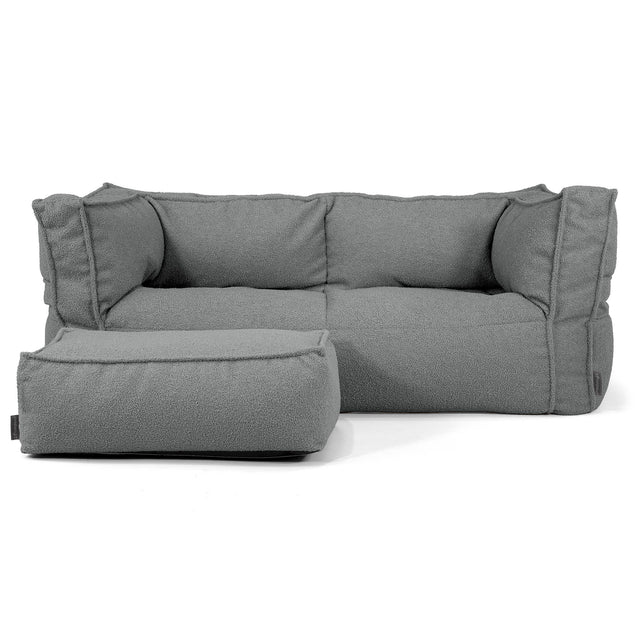 Albert Pouf Divano 2 posti - Bouclé Grigio