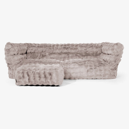 Albert Pouf Divano 3 posti 2.0 - Pelliccia Sintetica a Bolle Visone 02