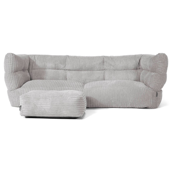 Albert Pouf Divano 3 posti 2.0 - Velluto a Coste Grigio Argento 02