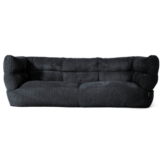 Albert Pouf Divano 3 posti 2.0 - Velluto a Coste Nero 01