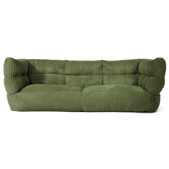 Albert Pouf Divano 3 posti 2.0 - Velluto a Coste Verde Foresta 01