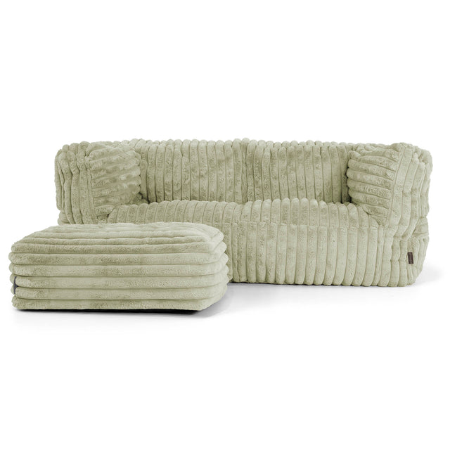 Albert Pouf Divano 2 posti - Velluto Felpato Ultra Morbido Verde Salvia2
