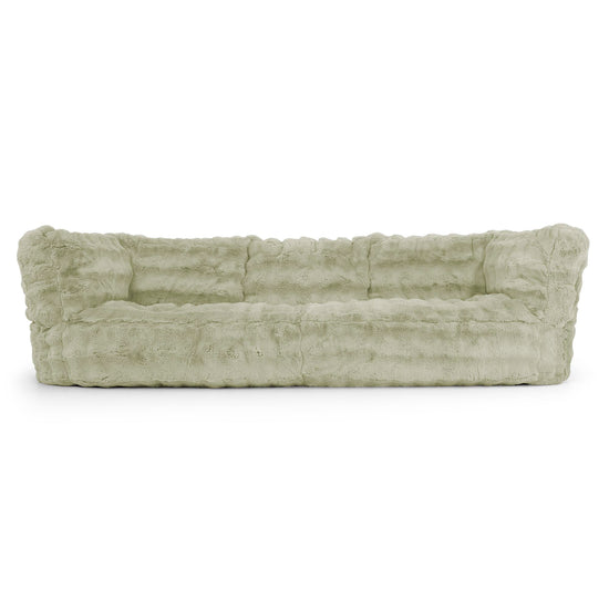 Albert Pouf Divano 3 posti - Pelliccia Sintetica a Bolle Verde Salvia 01