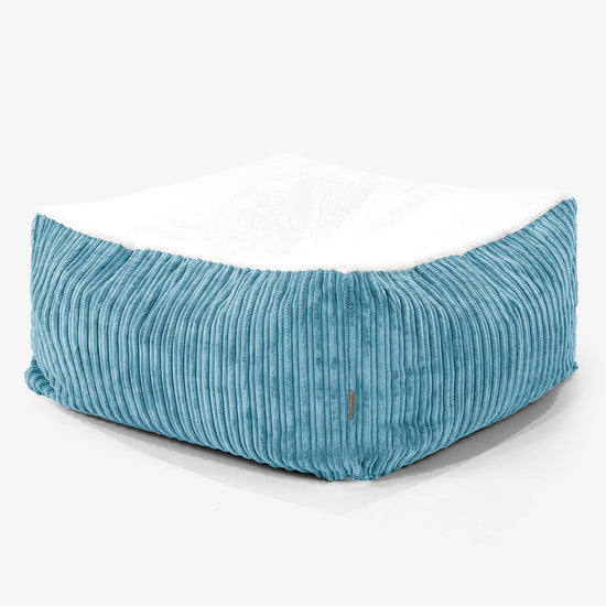 Cuccia per Cani Materasso Gigante Grande - Sherpa & Velluto a Coste Egeo Blu - 01