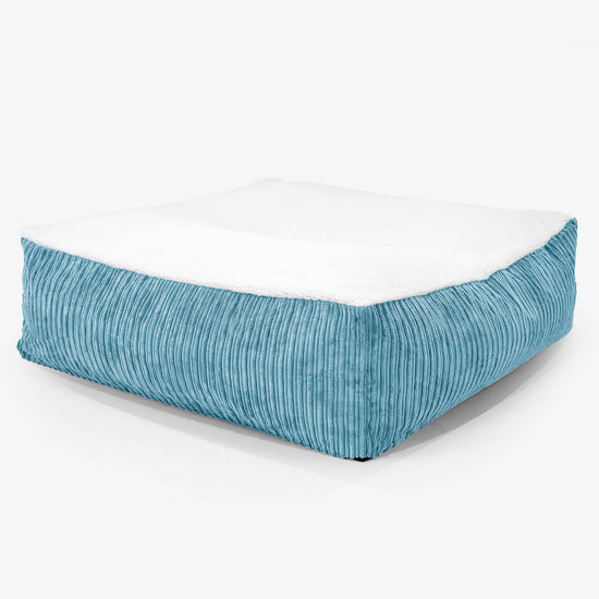 Cuccia per Cani Materasso Gigante XXL - Sherpa & Velluto a Coste Egeo Blu - 01