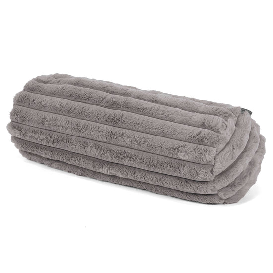 Fodera per Cuscino a Rullo 20 x 55cm - Velluto Felpato Ultra Morbido Grigio1