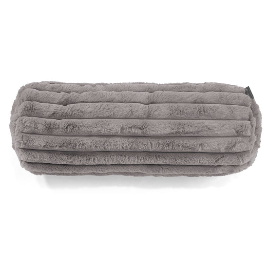 Fodera per Cuscino a Rullo 20 x 55cm - Velluto Felpato Ultra Morbido Grigio2