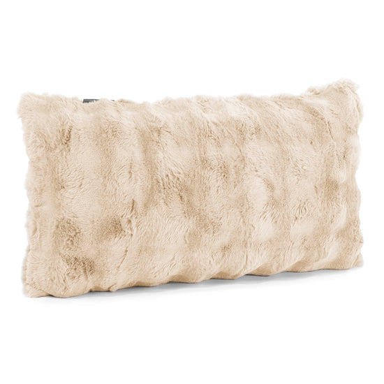 Fodera per Cuscino Rettangolare Gigante 40 x 70cm - Pelliccia Sintetica a Bolle Panna 02