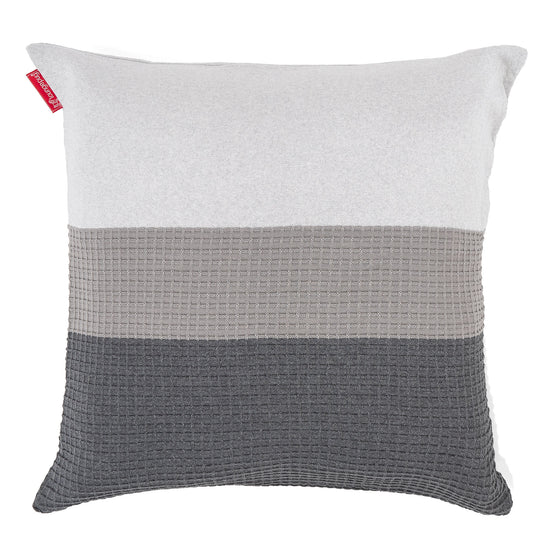 Fodera per Cuscino Gigante 70 x 70cm - Lavorato a Maglia Blocco di Colore Grigio 01