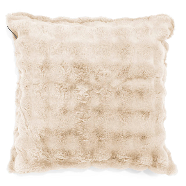 Fodera per Cuscino Gigante 70 x 70cm - Pelliccia Sintetica a Bolle Panna 01