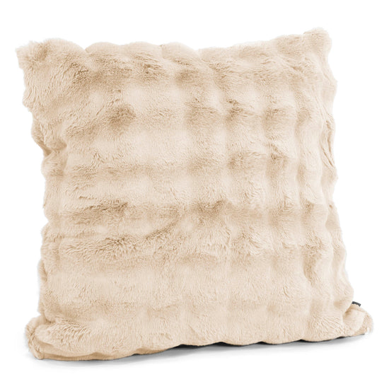 Fodera per Cuscino Gigante 70 x 70cm - Pelliccia Sintetica a Bolle Panna 02