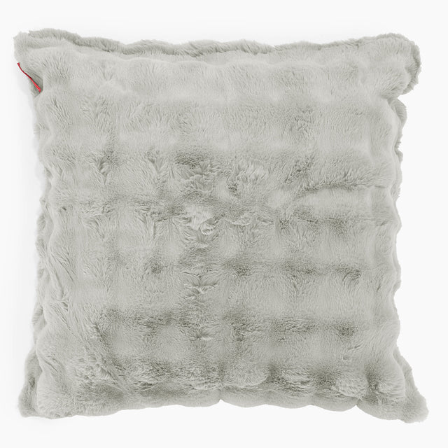 Fodera per Cuscino Gigante 70 x 70cm - Pelliccia Sintetica a Bolle Verde Salvia 01