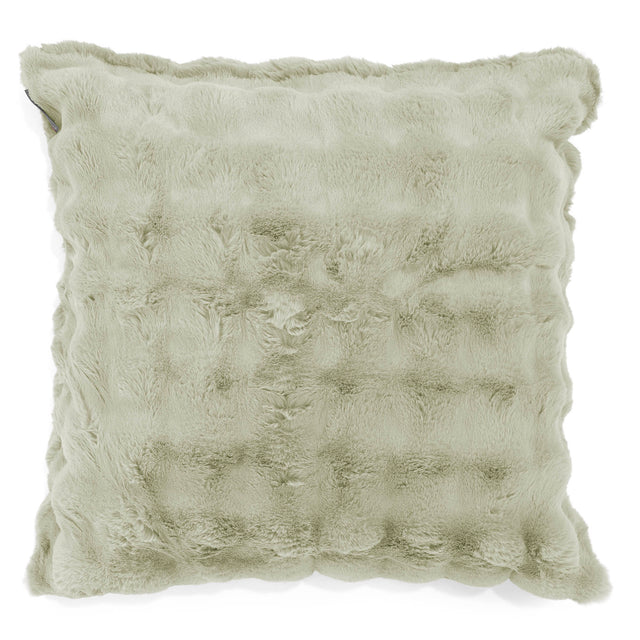 Fodera per Cuscino Gigante 70 x 70cm - Pelliccia Sintetica a Bolle Verde Salvia 01